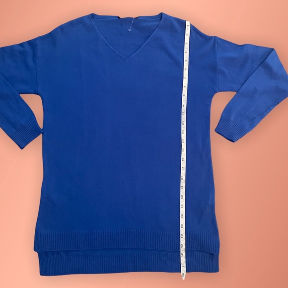 CCK STYLE indigo wool blend V-neck sweater - Picture 6 of 9